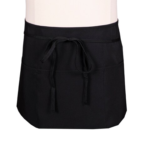 Chef Revival Chef 24/73-Pocket Waist Apron - Black 605PS-BK
